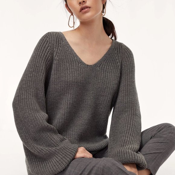 Aritzia Sweaters - ✨ Babaton Charcoal Gray Merino Wool Sweater | Aritzia